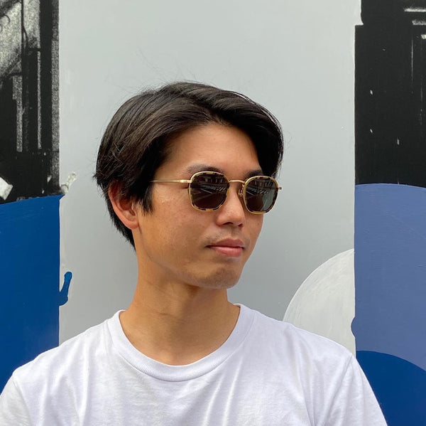 The Groove Pilot / Brushed Gold & Tokyo Tortoise Bio & Vintage Green Lens - Shade Files